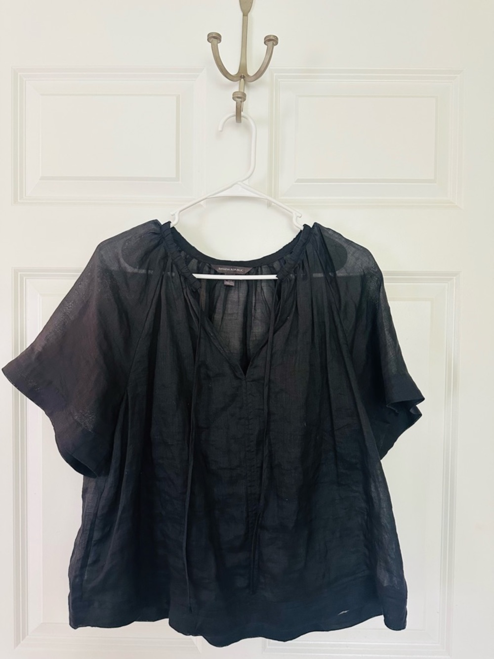 Banana Republic Black Peasant-Style Blouse